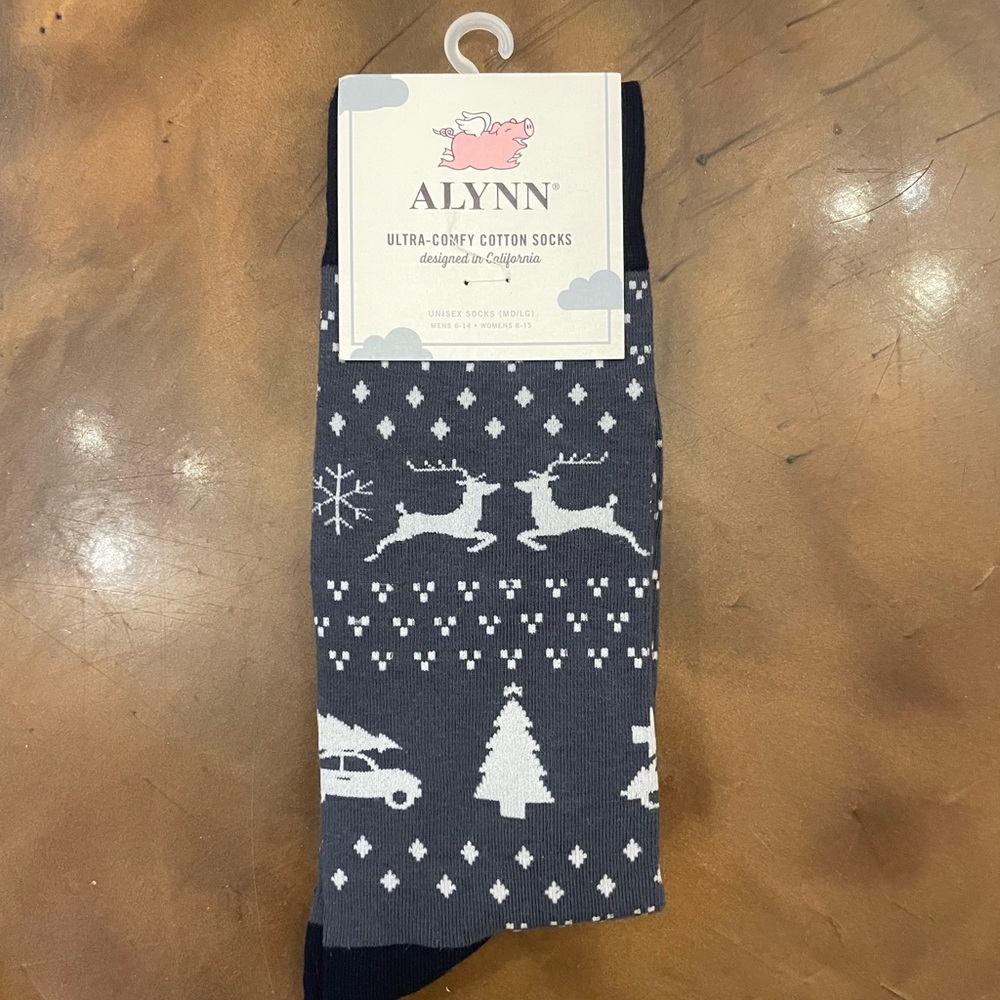 ALYNN - Unisex Navy Holiday Socks NWT